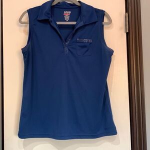 Ladies Blue IZOD Sleeveless Golf Top Large